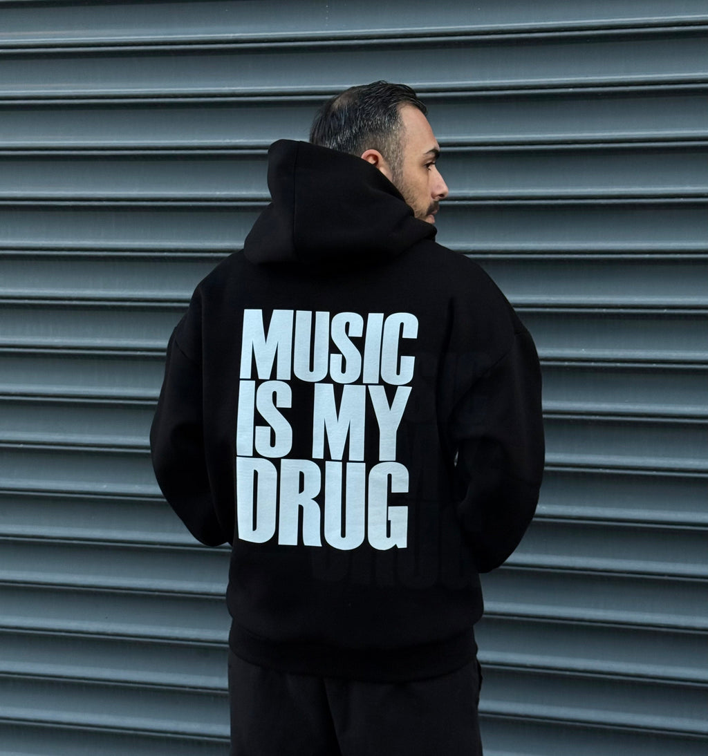 Raphael Oversize Unisex Hoodie "Music Is My Drug"