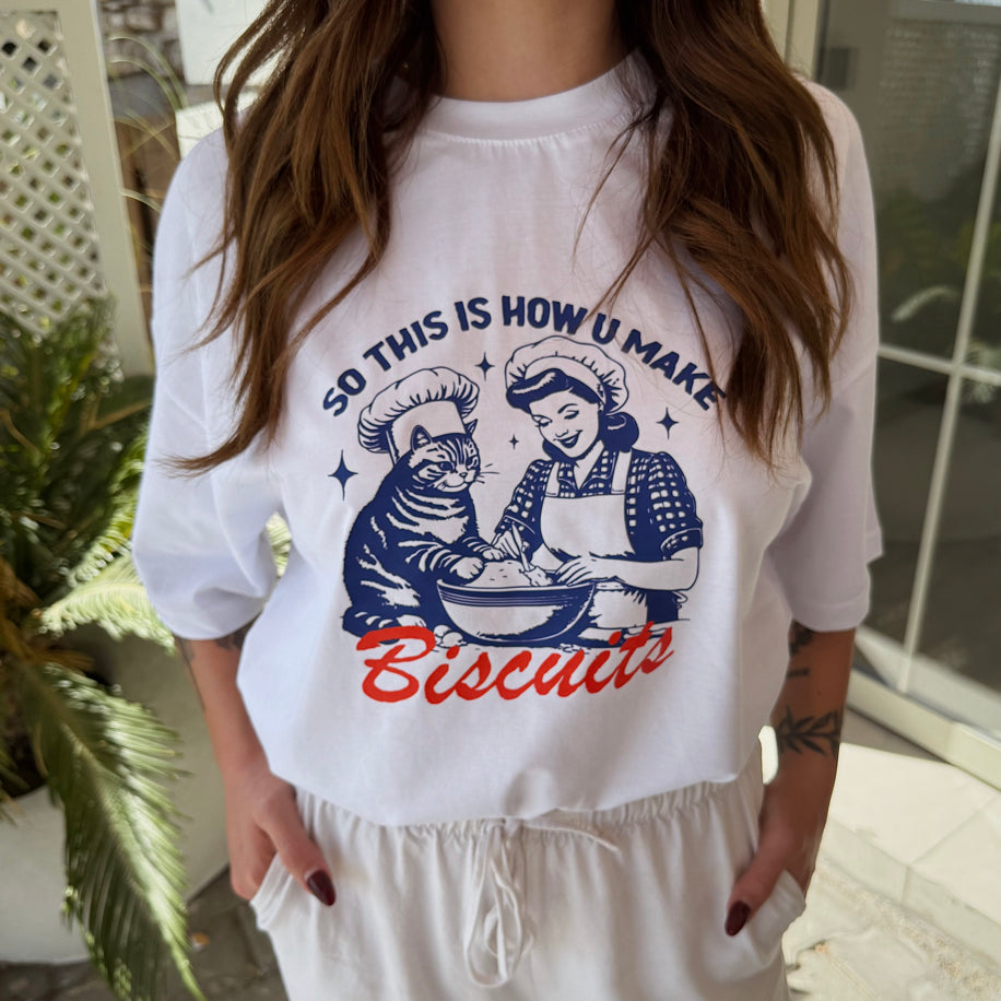 "So This Is How U Make, Biscuits" – RAPHAEL Oversize T-shirt