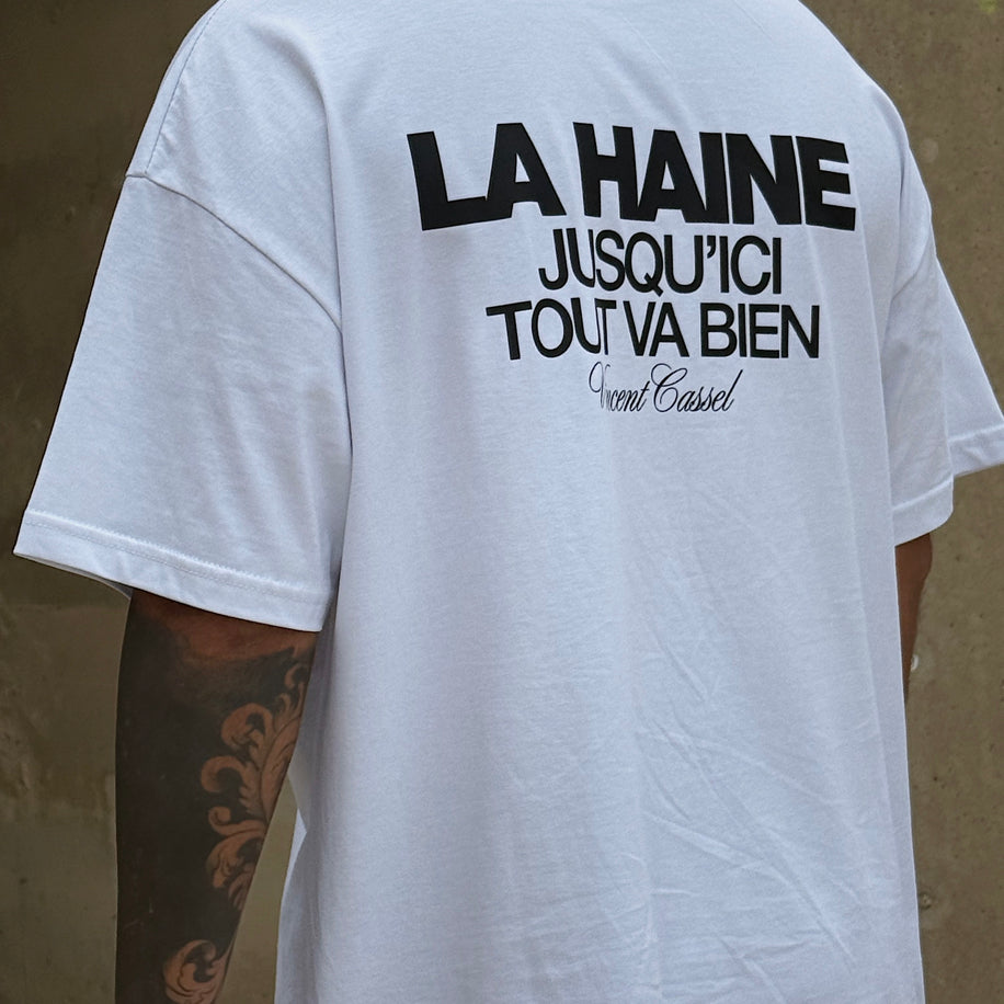 La Haine “Jusqu’ici tout va bien” White - RAPHAEL Oversize T-shirt