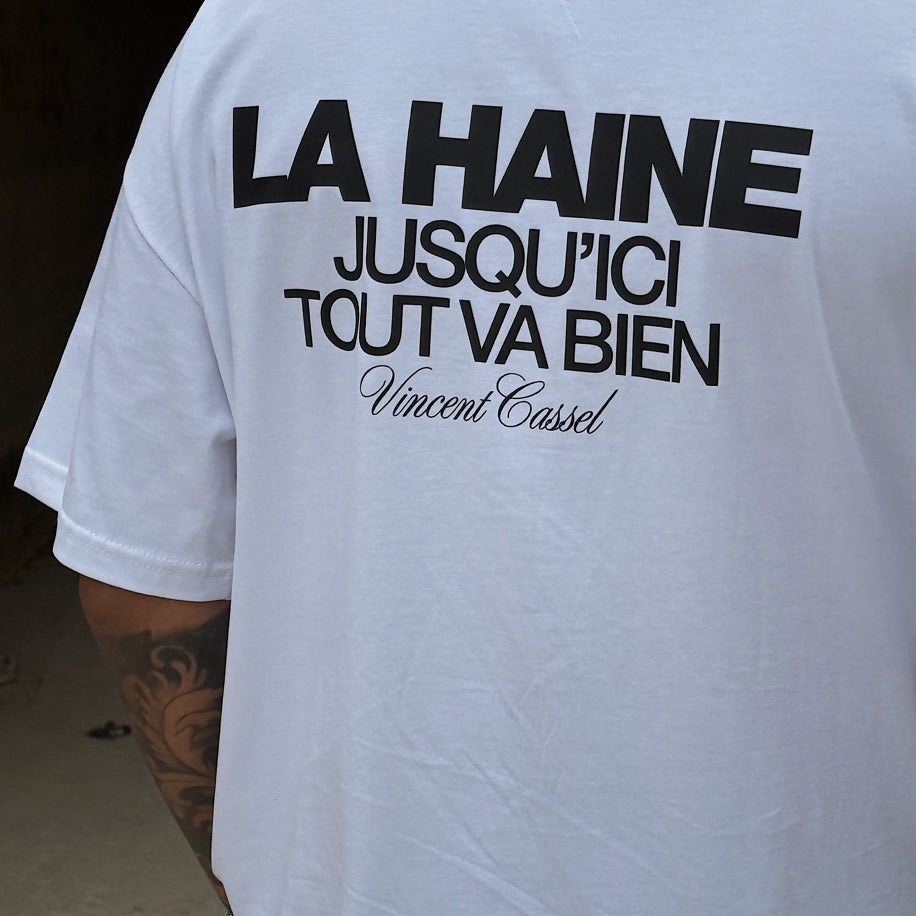 La Haine “Jusqu’ici tout va bien” White - RAPHAEL Oversize T-shirt