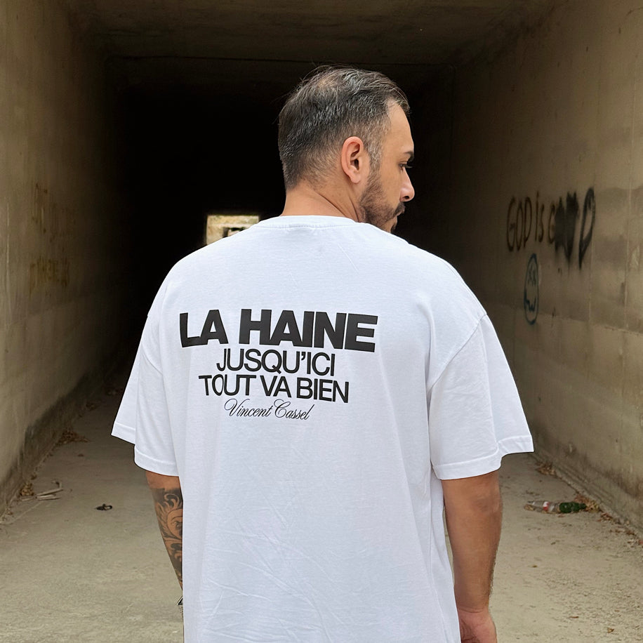 La Haine “Jusqu’ici tout va bien” White - RAPHAEL Oversize T-shirt